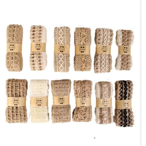 12 styles burlap ribbon vintage rustic hemp jute hemp cords 2 m christmas halloween party decoration wedding 181291