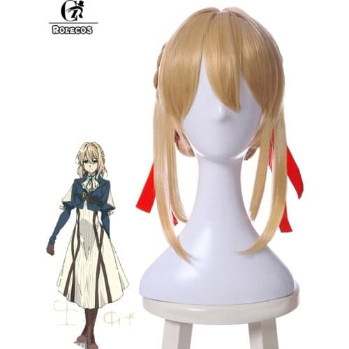 ROLECOS Anime Violet Evergarden Cosplay Hair Violet Evergarden Yellow Hair Cosplay costume accessories Hair With Headwear