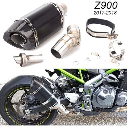 For Kawasaki Z900 Exhaust Pipe Slip On 51mm Motorcycle Mid Middle Link Pipe Stainless Steel Tail Escape with DB Killer Modified
