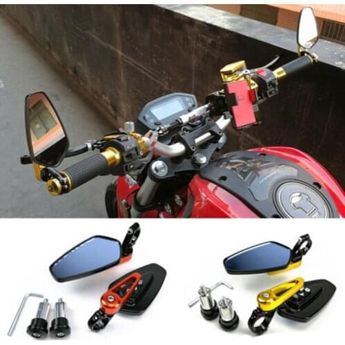 1 Pair 7/8 "22mm Motorcycle Aluminum Bar End Rearview Mirrors Universal Motorcycle Handlebar Rearview Mirrors