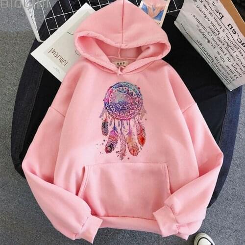 Wind Chimes Print Hoodie Clothes Harajuku Aesthetic Pink Tops Hoodies Women 2021 Autumn Fashion Y2k Kpop Sudaderas Sweatshirt