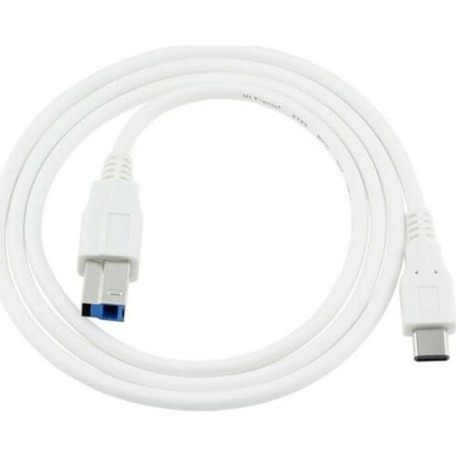 USB-C White USB 3.1 Type C Male Connector to USB Standard B Male Data Cable for Apple Macbook & Laptop U3-225-WH-1.0M