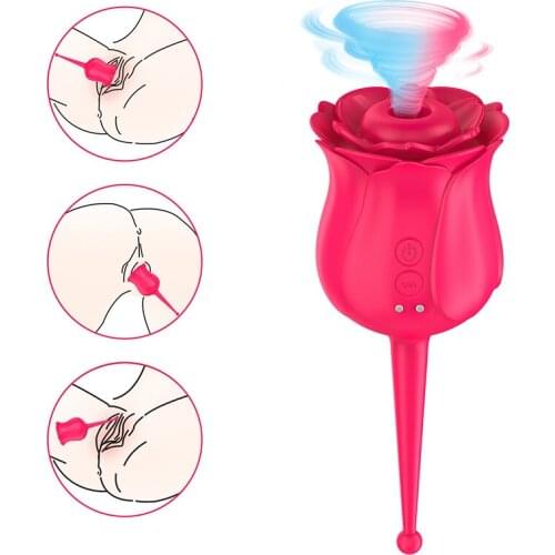 Rose Sucking Vibrator Silicone Nipple Vagina Sucker Oral Licking Women Clitoris G Spot Stimulator Adult Sex Toys for Couples