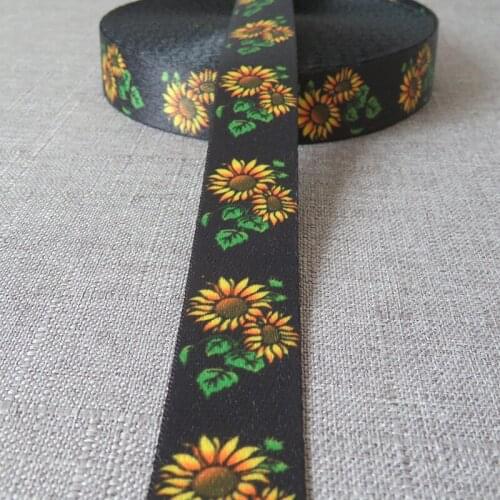 1 Yard Width 25mm Sunflower Webbing Luggage Belt Straps Dog Pet Collar Leash Rope Harness Backpack Bag Clothing DIY Accessories