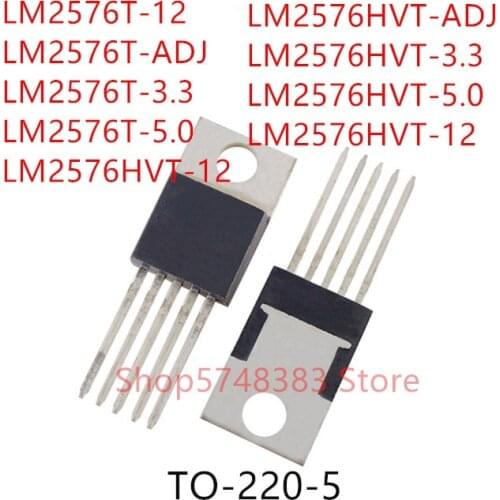 10PCS LM2576T-12 LM2576T-ADJ LM2576T-3.3 LM2576T-5.0 LM2576HVT-12 LM2576HVT-ADJ LM2576HVT-3.3 LM2576HVT-5.0 LM2577T-12 TO220-5