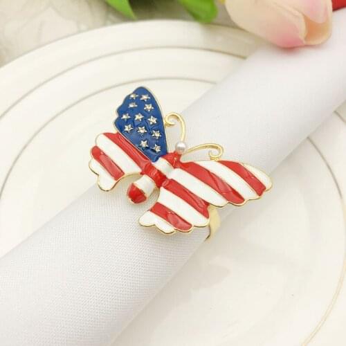 10pcs Butterfly napkin buckle oil drop napkin ring metal napkin ring cloth ring towel ring