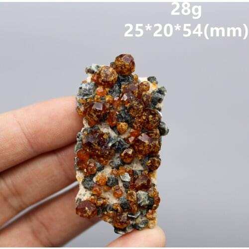 100% natural Spessartine-Garnet and mica Symbiosis mineral specimen stones and crystals gem quartz