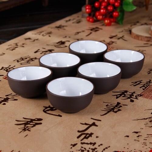 12pcs/lot yixing cups kungfu tea cup purple clay tea set 30ml cups drinkware porcelain tea set