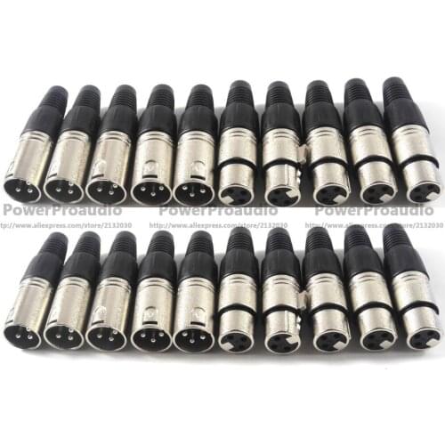 20Pcs/lot 10PCS NC3MXX & 10PCS NC3FXX For NEUTRIK Male and female A set 3 Pin XLR Connector withe high quality
