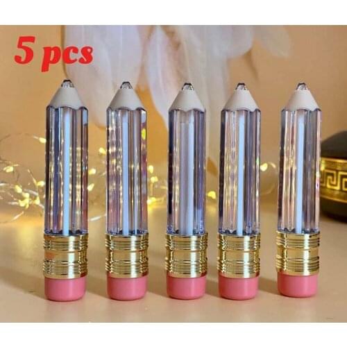 5PCS Lip Gloss Tubes Empty Transparent PE Lip Gloss Tubes Plastic Lip Balm Tube Lipstick Mini Sample Cosmetic Container
