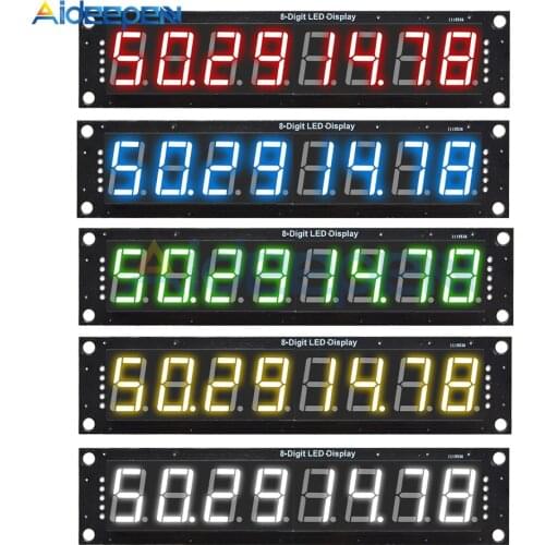 74HC595 Module 8-Digit LED 0.56" Display Tube (Decimal) 7-Segments 74HC595 Digital LED Tube Module Red Blue Yellow Green White