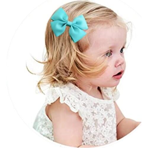 10pcs/lot 3.6 inch Solid Ribbon Grosgrain Hair Bow With Clips For Kids Girls Hair Accessories Kids DIY Boutqiue HDJ20