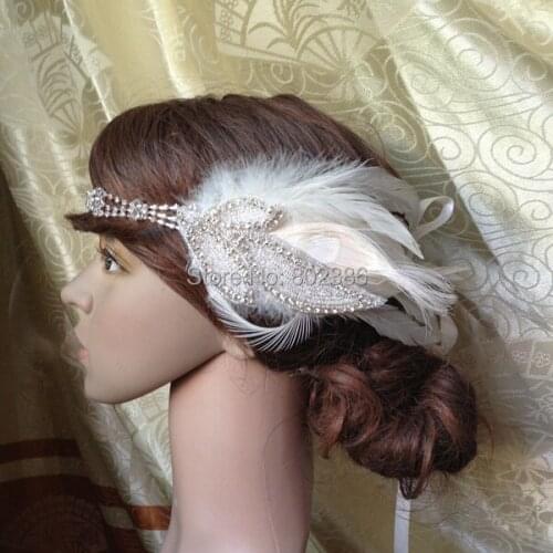 Free Shipping Girl Feather Rhinestone Headband Kids Hair Accessories