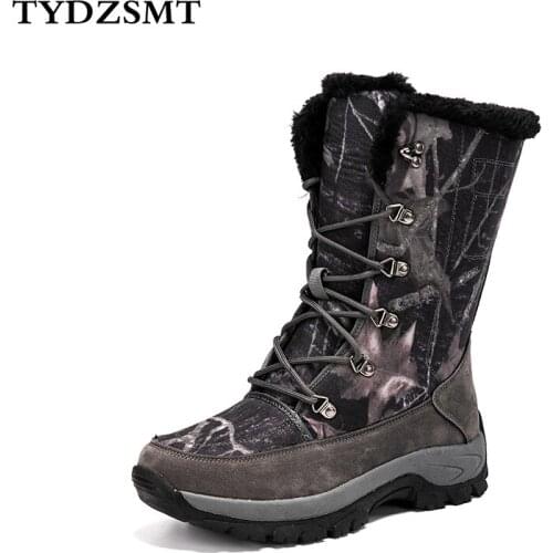 TYDZSMT Platform Boots Waterproof Nubuck Keep Warm Winter Shoes Women Chunky Camouflage Combat Riding Boots Male Booties Botas