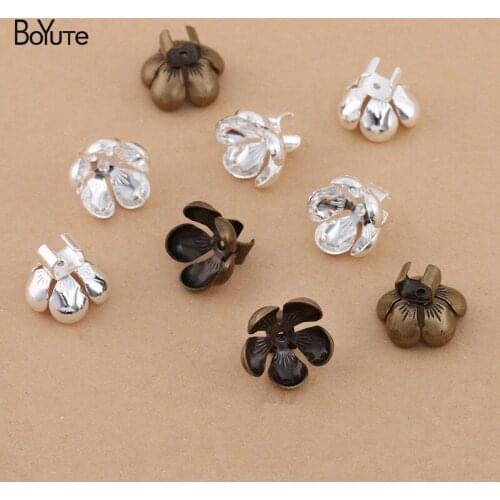 BoYuTe (50 Pieces/Lot) Vintage Flower Hair Rope Clasp Clips Diy Handmade Hair Jewelry Accessories Wholesale