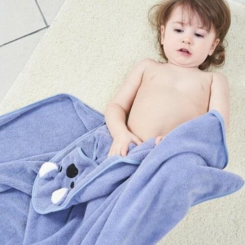 Chun Ke Childrens Bathrobe Coral Fleece Soft Absorbent Quick-Drying Beach Towel Cute Ear Baby Bath Towel Hug Quilt