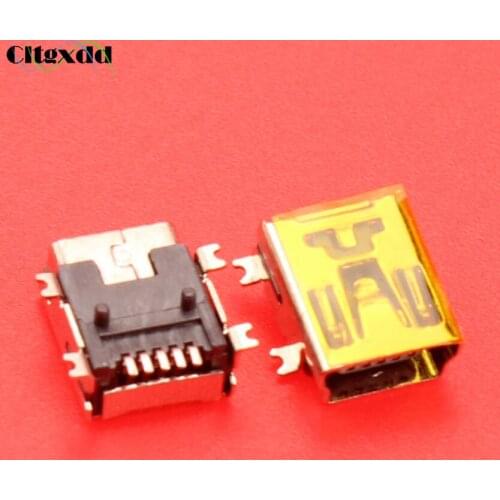 Cltgxdd 5 pin Mini charging USB jack socket port connector V3 port for MP3 MP4 GPS etc 5Pin SMT long type 7.7X9.2X5.5MM