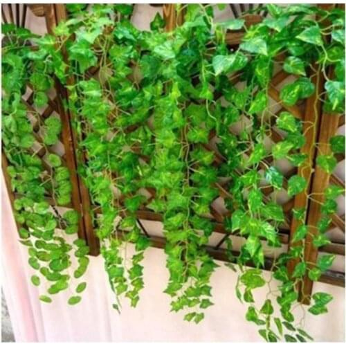 Artificial Hanging Vine Ivy Plant Plastic Silk Cloth Green Artificial Leaves For Festival Wedding Party Home Decoration