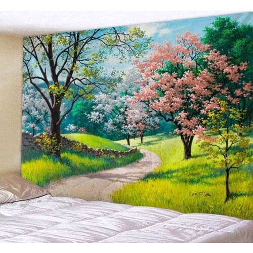 The Beautifu Scenery In Spring Tapestry Livingroom Bed Room Printed Decoration