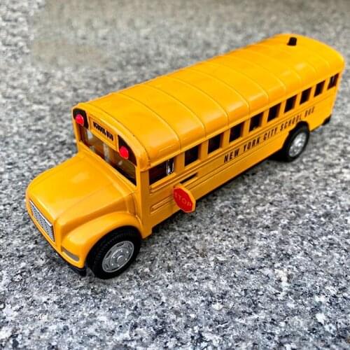 Classic American School Bus with Pull Back Alloy Simulation Car Model Adult Collection Decoration Gifts Kids Toys Boys
