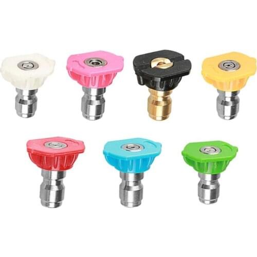 7pcs 1/4 inch High Pressure Washer Car Jet Lance Spray Nozzles Tip 7 Color High Speed Rotation High Cleanliness Drop Shipping