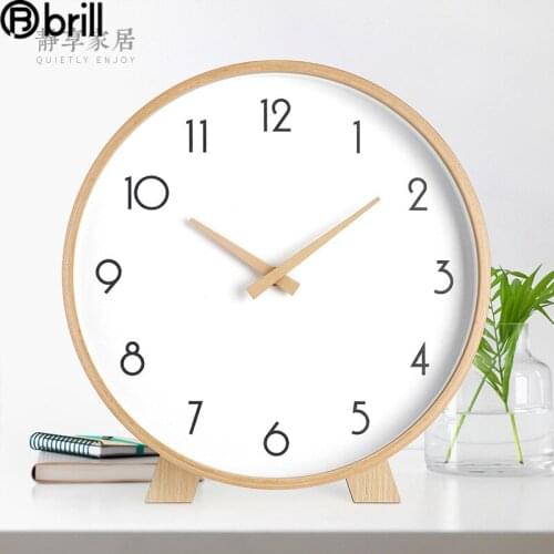 Nordic Wall Clock Art Vintage Simple Large Wood Wall Clock Modern Designed Retro Style Table Watch Silent Home Decoration