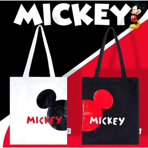 Genuine Disney Mickey Minnie Cartoon Canvas Bag Mommy Bag Outing Bag Gift Bag Shopping Bag Large Capacity Cotton Bag