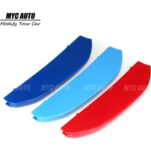 Tir-Color Grille Trim For BMW X3 G01 X4 G02 2018 2019+ 3Pcs Tri-Color Front Grille Trim Strip Cover Bumper Strips Cover Stickers