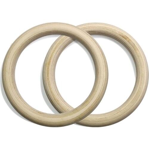 Portable 32mm Wood wooden ring kit Crossfit Gymnastics Rings Gym Shoulder Strength Home Fitness Training Equipment