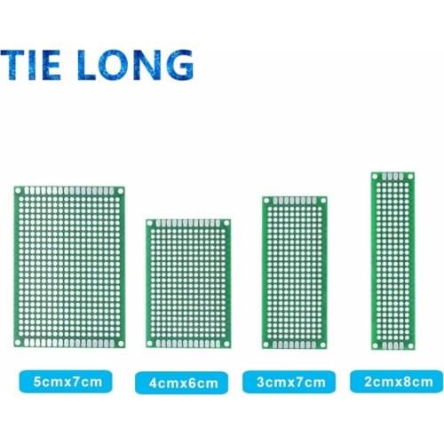 Dropshipping 20pcs 5x7 4x6 3x7 2x8cm double Side Copper prototype pcb Universal Board Fiberglass board for Arduino