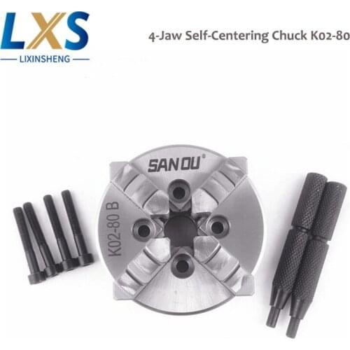 Self Centering Chuck Thread Mount Reversible 4 Jaws Manual Chuck K02 50 63 80 100 For Woodworking Machine