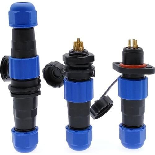 SP13 Waterproof connector IP68 2pin 3pin 4pin 5pin 6pin 7pin cable connectors plug and socket