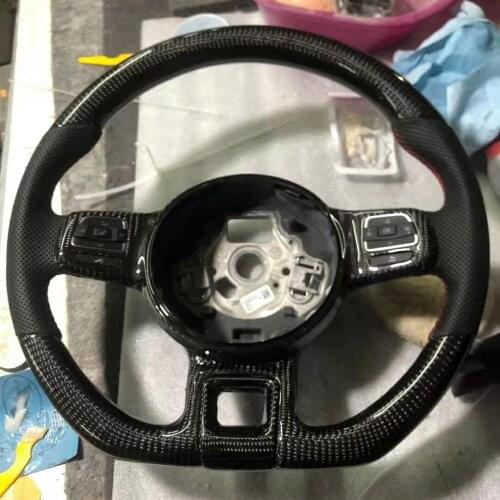 Cuatomized Real Forged Carbon Fiber Sports Steering Wheel Alcantara Leather compatible for Volkswagen Beetle 2012-2020