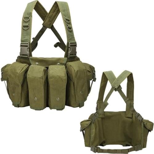 Tactical AK Chest Rig Vest Airsoft Molle Magazine Pouch Army Military Outdoor CS Wargame Paintball Hunting Vests OD Green