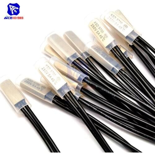 Diymore KSD9700 250V 5A 15℃ 20℃ 30℃ 40℃ 45℃ 50℃ 60℃ 70℃ 80℃ 90℃ Metal Disc Temperature Switch Normally Close Thermal Protector