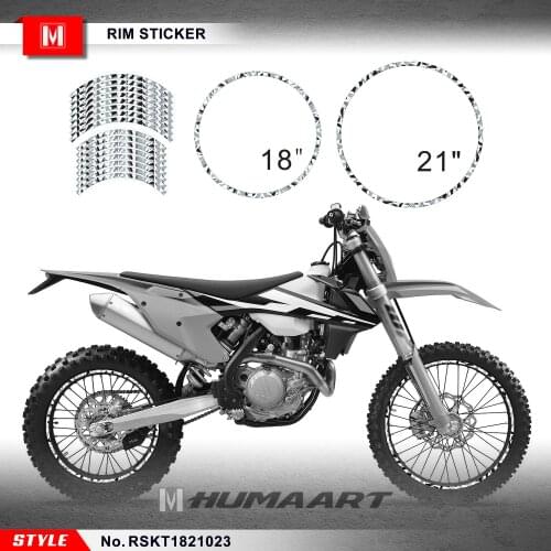 HUMAART Vinyl Decals Stickers for Off-Road Motocross Wheel Rim 21'' x 18'', Style No. RSKT1821023