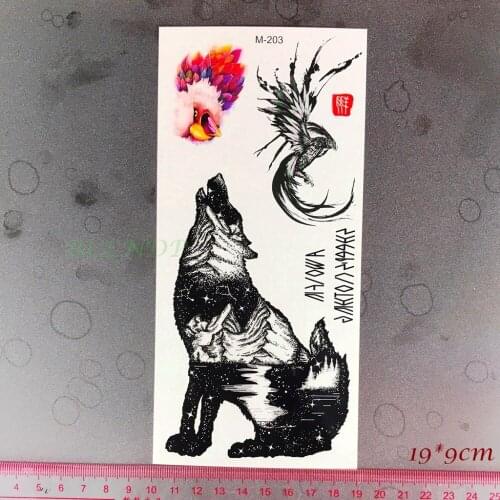 Waterproof Temporary Tattoo Sticker wolf wolves parrot hawk bird mountain tatto sticker flash tatoo fake tattoos for men women 7