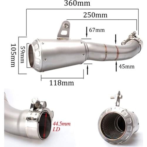 For Yamaha YZF-R3 YZF-R25 Motorcycle Parts Slip On Exhaust with laser logo 2015 2016 2017 2018 for YZF R3 R25