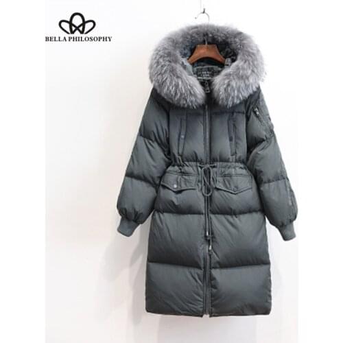 Plus Size Chaqueta Mujer Winter Parka Real Raccoon Fur White Duck Down Jacket Women Thicken Brand Coat Hooded Invierno