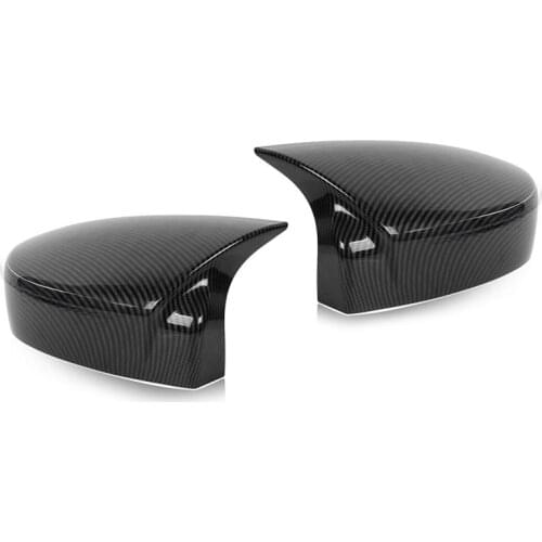 1 Pair Left & Right ABS Car Side Door Rearview Mirror Cover Trim Carbon Fiber Style Fit for Mazda 3 2014 2015 2016