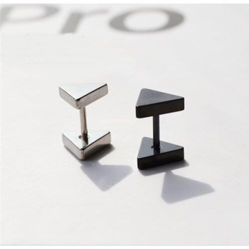 2pcs Album Double Triangle Stud Earrings Korean Jewelry Accessories For Men Women Earring Stainless Steel
