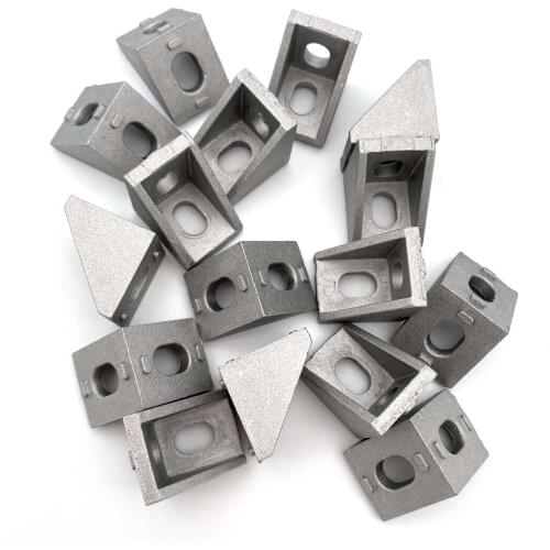 20pcs Aluminum Profile 2020 Corner Bracket Fittings 20x20x17mm Corner Angle Bracket for Connector Aluminium Profile