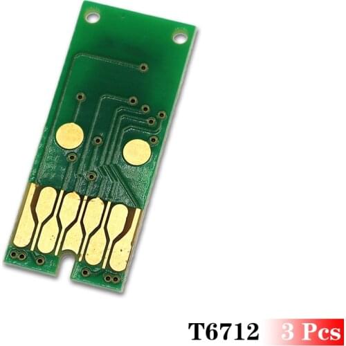 3pcs T6712 Maintenance Tank Chip T6712 Waste Ink tank Chip For Epson WF-6090 WF-6590 WF-8090 WP-8010 Printer