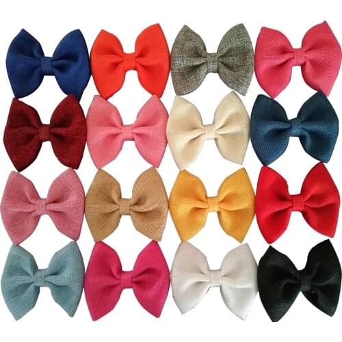 4" Burlap Fabric Bows Without Clips, Hair Bows, Baby Girls Fabric Bows 30pcs/lot Free Shipping