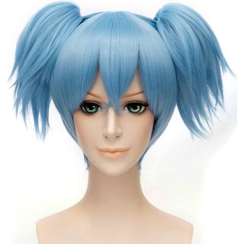 Anime Ansatsu Kyoushitsu Assassination Classroom Shiota Nagisa Wig Sallyface Sally Cosplay Wig Clip Ponytails Wigs + Wig Cap