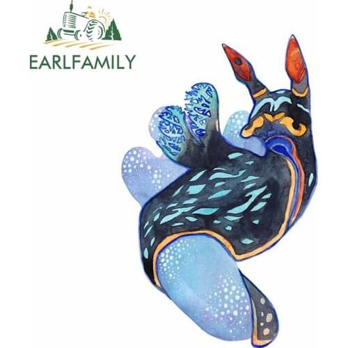 EARLFAMILY 13cm x 8.4cm for Nudibranch Cartoon Car Sticker Laptop Air Conditioner Decal Waterproof Occlusion Scratch Car Styling