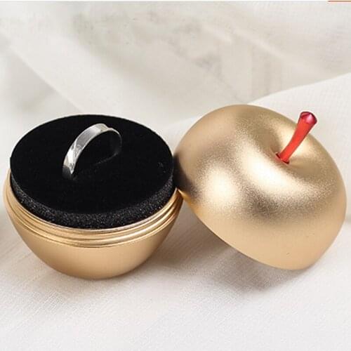 Apple-shape trinket jewelry wedding/engagement ring box creative gifts
