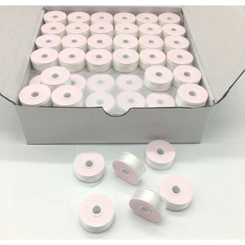 Good Quality 100% polyester prewound bobbins Size M White/ Black 75D/2 Paper side 144pcs/box Pre-wound bobbin for embroidery
