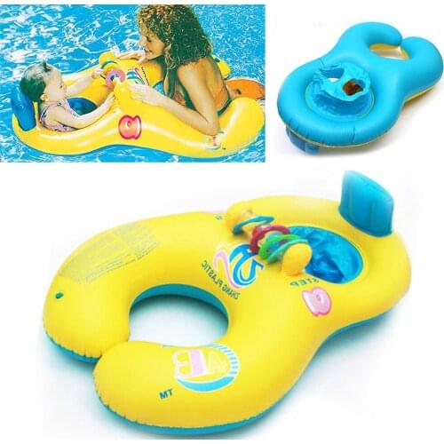 Double Person Swimming Circle Inflatable Boat Kids Safety Swimming Pool Inflating Wheels Summer Toys Newborns Bathing Circles
