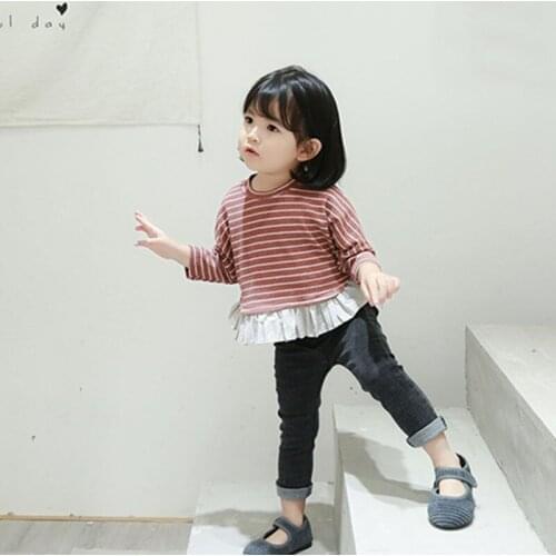 Girl Tshirts Kids Spring Autumn Tops Clothing Children T-shirts for Baby Girls long sleeve t shirts toddlers Blouses 80~120
